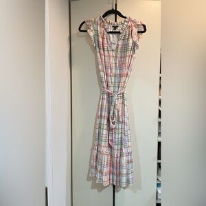 Ann Taylor Multicolor Plaid Midi Dress
